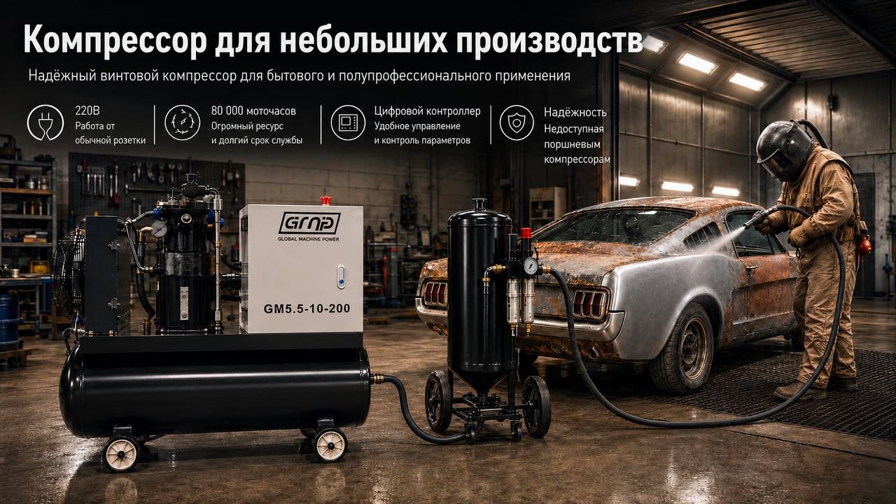 Винтовой компрессор GMP GM5,5-10-200