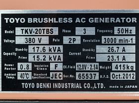 Дизельный генератор Toyo TKV-20TBS с АВР — фото 24